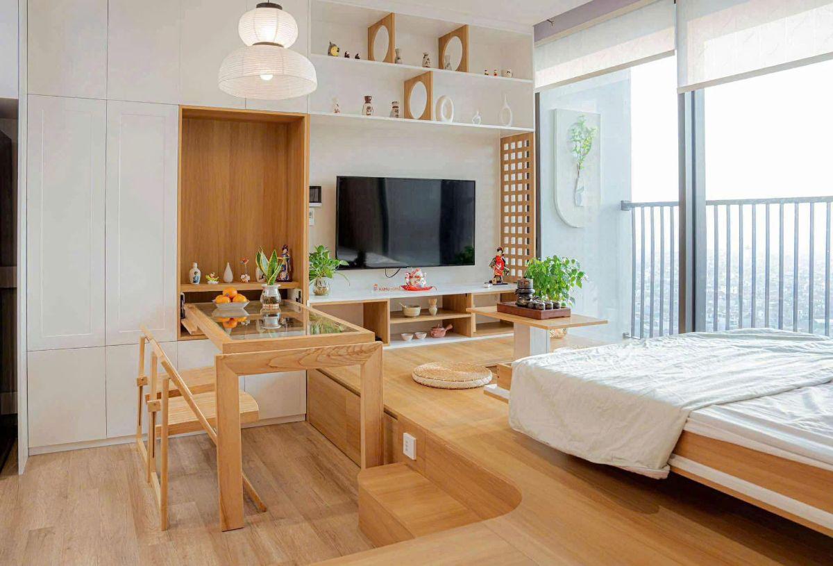 31m² Landmark Studio With Japanese-Inspired Design & Red River View